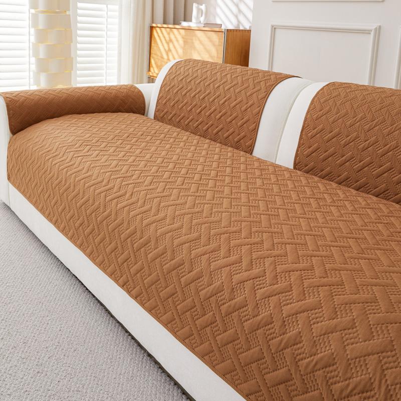 

Чехол на диван противоскользящий грязеотталкивающий подушка сиденья полосатая подушка для дивана универсальный защитный чехол для четырех сезонов 90x210cm коричневый