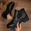 Women'S Round-Headed Ankle Boots Without Lace-Up  Spring And Autumn Solid Color Classic Socks Fashion Boots Plus Size