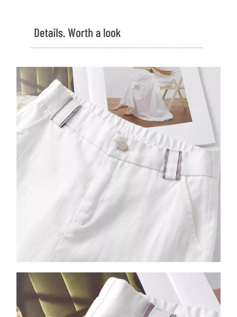 2025 Women's Summer Slimming Cotton Linen Wide-Leg Pants