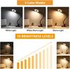 360° Flexible 48 LEDs Clip On Desk Lamp Gooseneck Reading Table Light Eye-Caring USB Clamp Books Night Light Study Read Light