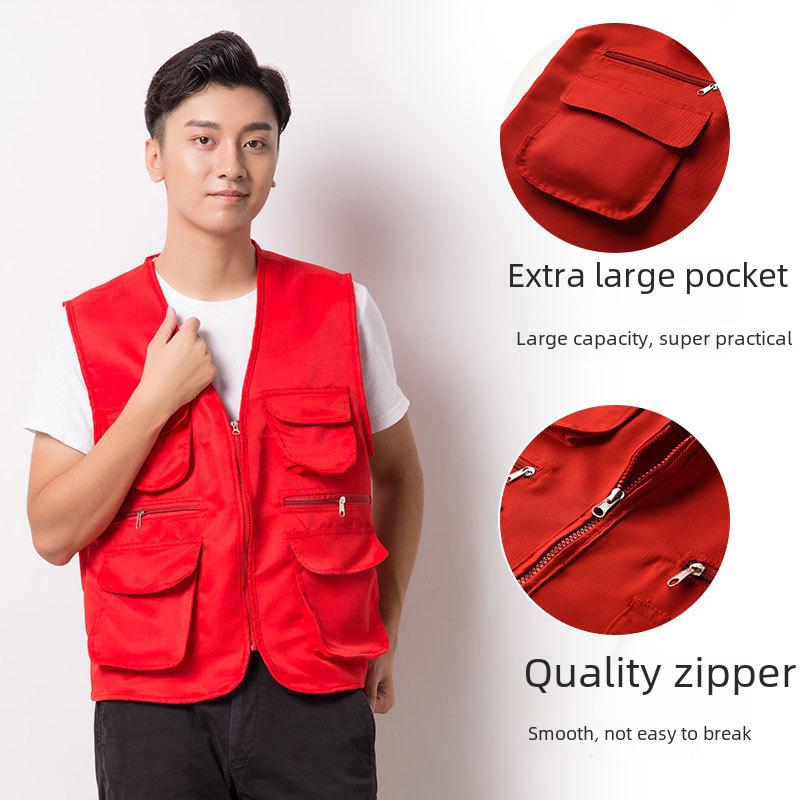 Director’s Multi-Pocket Vest: Casual Workwear for Wedding Photographers with Printed Logo