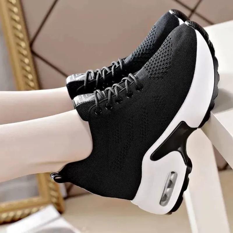 Inner Heightening Mesh Breathable Casual Sports Shoes Women