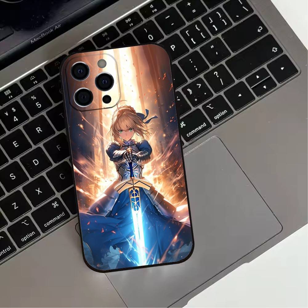 Fate Z-zero 12Stay Night Saber Phone Case  For iPhone17,16,15,14,13,12,11 Plus,Pro Max Soft Black Cover