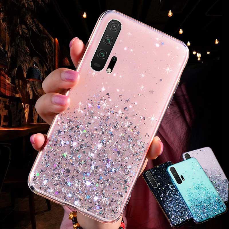 For Huawei P40 Lite Case Bling Glitter Cover Huawei P50 P40 P30 Pro P20 P10 P9 Lite Mate 40 30 20 Honor 50 10i 10 20i Pro Cases