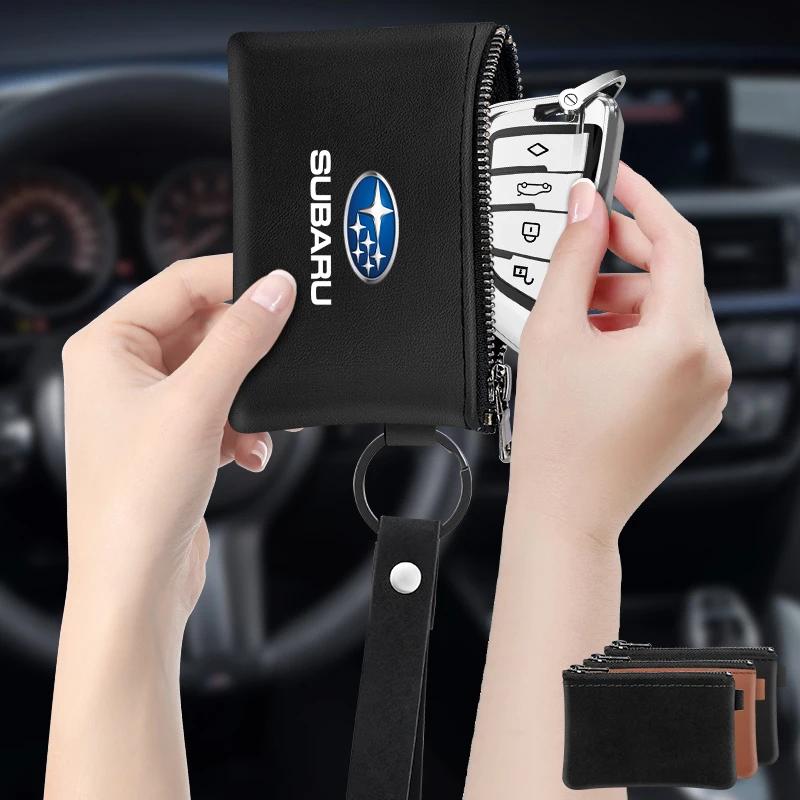 Kožené Pouzdro na Klíče od Auta Kryt Taštička na Klíče Pro Subaru STI Impreza WRX Peněženka na Klíče Auto Dekorace Příslušenství Y4