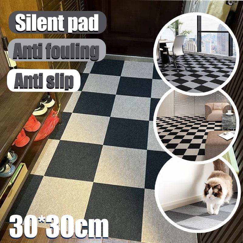 Decorative Self Adhesive Floor Mat,Modern Geometric Pattern,Water Resistant,for Bedroom,Dorm,Nursery. Peel & Stick,Silent, Anti Slip, Anti Fouling