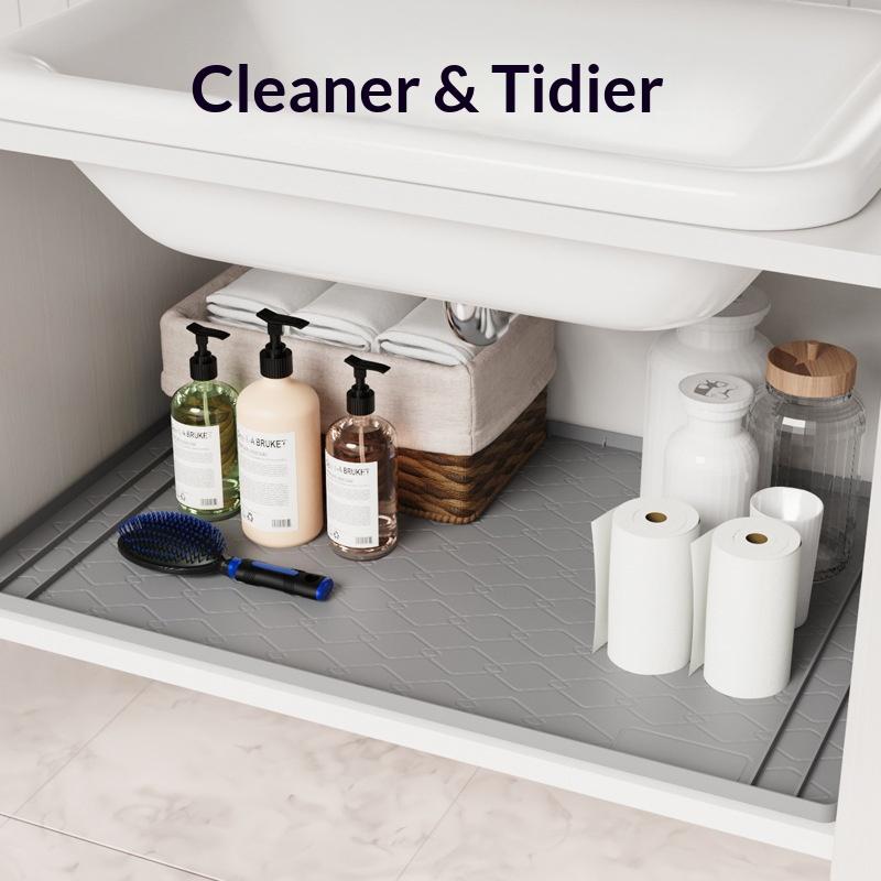 Kitchen Sink Mat, Cabinet Protection Mat, Silicone, Tray, 86.4x55.8cm