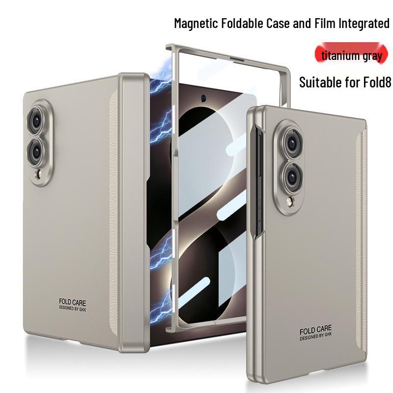 Samsung Z Fold8 Magnetic Frosted Case: Full Coverage, Integrated Hinge, Hard Shell, Foldable Screen Protection