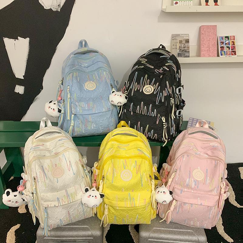 Schoolbag1011 New INS High-Appearance Embroidered Backpack Backpack for Female Students Large Capacity Lightweight Waterproof Travel Backpack
