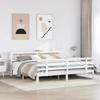 VidaXL Bed Frame with Headboard Without Mattress White 180x200 Cm 3306119