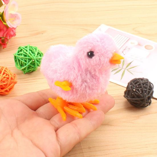 6Pcs Clockwork Toys Plush Chick Wind-up Toys Realistic Appearance Simulated Chick Figures Fluffy Chick Toys