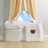 Bolsa de Fraldas Acolchoada Leve Grande Capacidade Padrão de Urso Bolsa para Mamãe com Alças de Ombro Acolchoadas Alça Superior Organizador Espaçoso