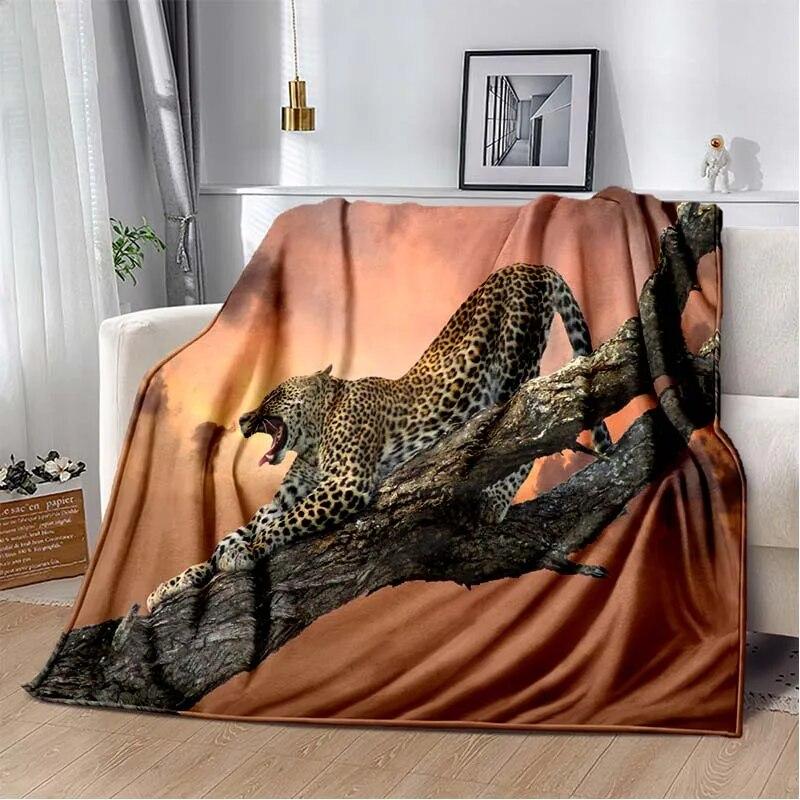 3d Tier Gepard Leopard Cartoon Blanket for Bed Picnic Blanket Sofa Thin Blanket Air Conditioning Blanket Customized Blankets