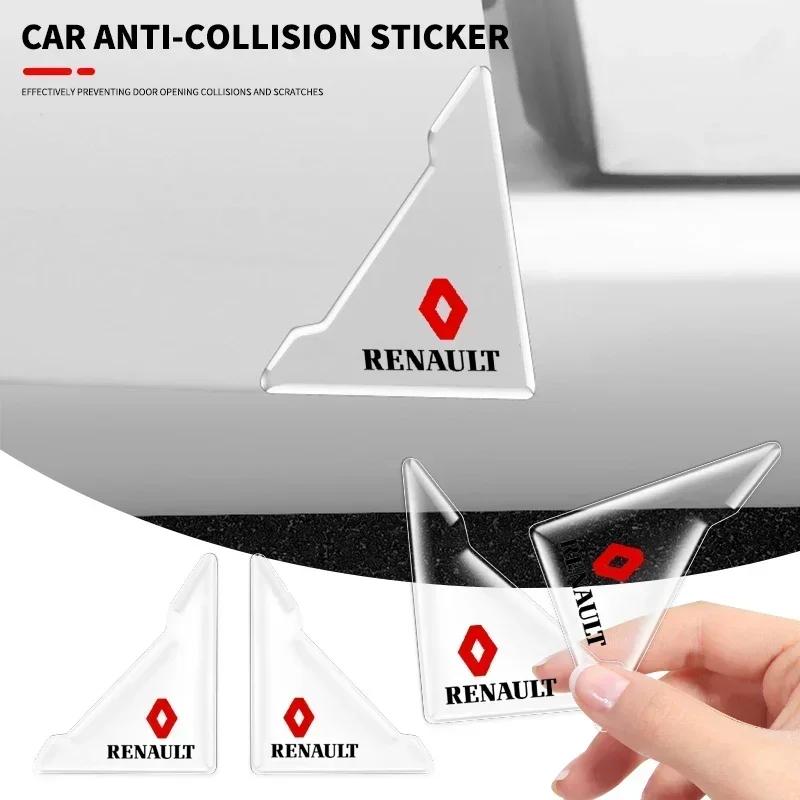 2026 Hot For Renault Hub Caps For Renault Megane 2 3 4 RS Grand Scenic Clio 4 Captur Duster 2Pcs Transparent Car Door Corner Ant