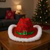Santa Cowgirl Hat White Trim Festive Western Costume Santa Cowboy Hat For Adults For New Year's Eve Parties Stage Performances