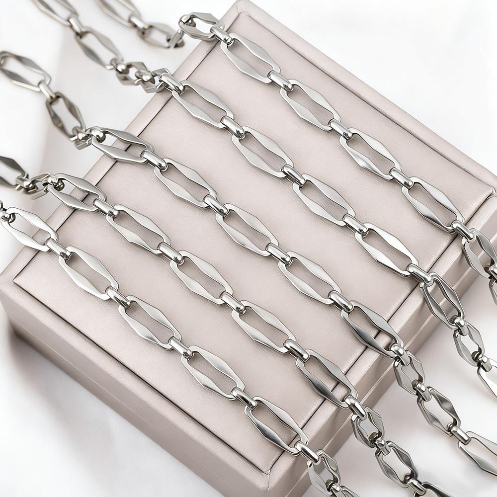 1Meter Stainless Steel Irregular Rectangle Link Chains DIY Jewelry Making Crafts Necklace Findings Handmade Supplies Accessories