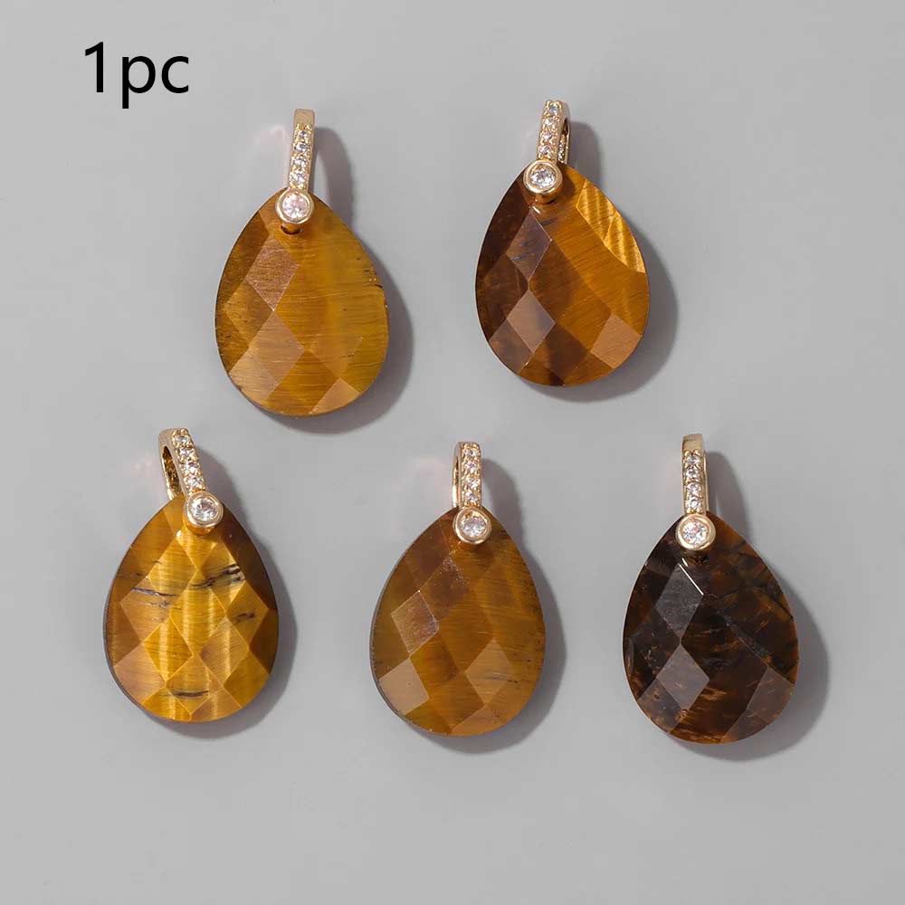 

1pc Natural Water Drop Stone Pendants Healing Yoga Faceted Gems Pendant for DIY Handmade Making Necklaces Bracelet Earrings