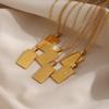 MamacitaSlay New Vintage Couple Jewelry Motto Engraved Square Pendant Necklace 18k Gold Plated Necklaces for Women Men Jewelry