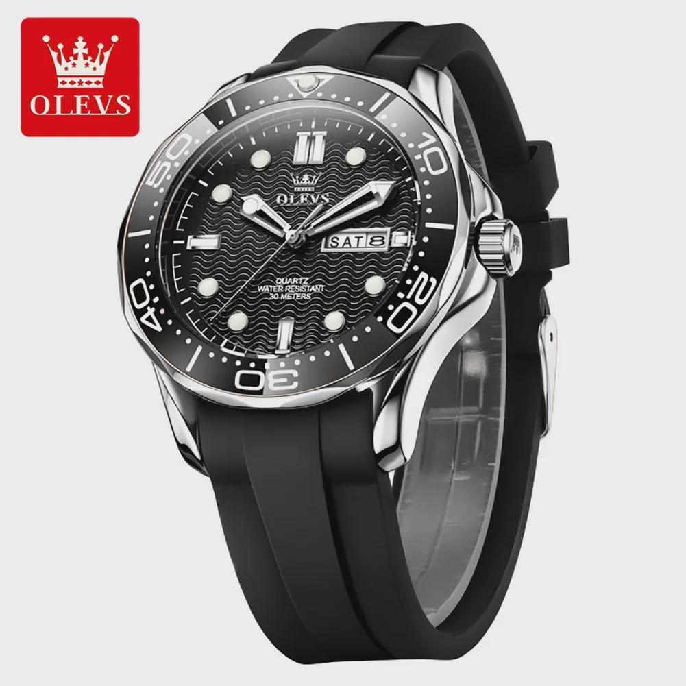 Fashion Mens Watches Steel/Silicone Strap Luminous Dual Calendar Waterproof Multi Color Business Sport Wrist Watch