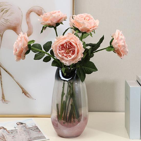 Real Touch Artificial Rose Flower 24.8" Long Stem Fake Rose Flower Realistic Big Bloom Rose Bouquet for Wedding Party Floral Arrangement Vase Decor