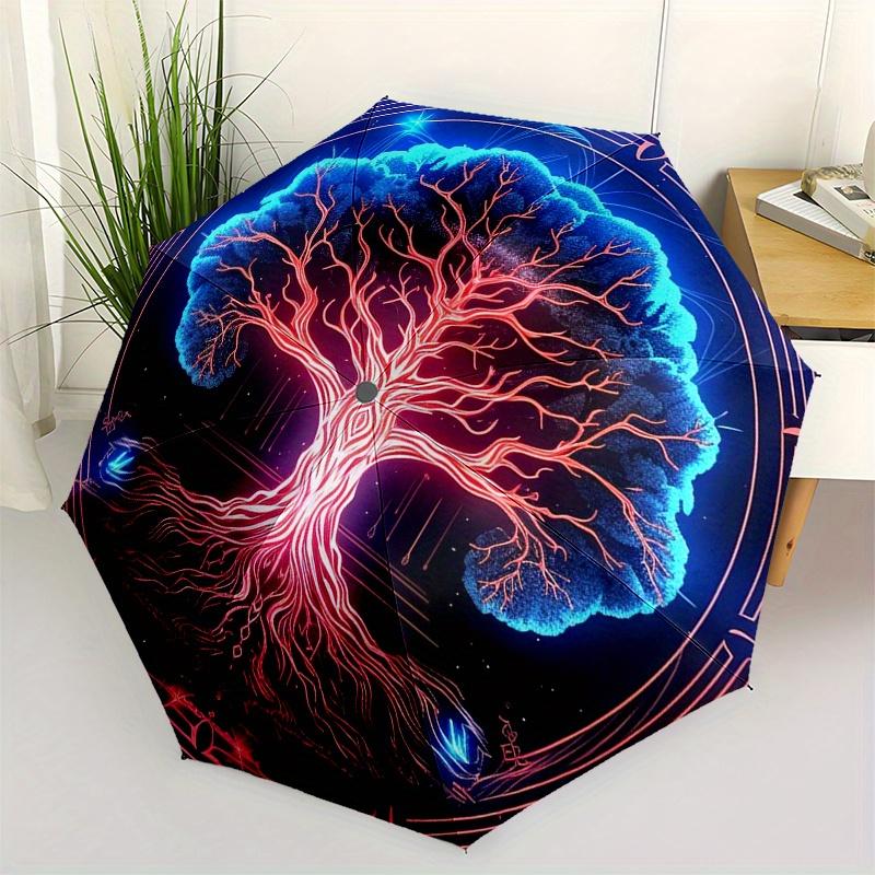 "Enchanted Tree of Life Wall Art: Mystical Decor for Your Space"Umbrella, Portable 3-Fold Compact Umbrella for Men & Women ES62