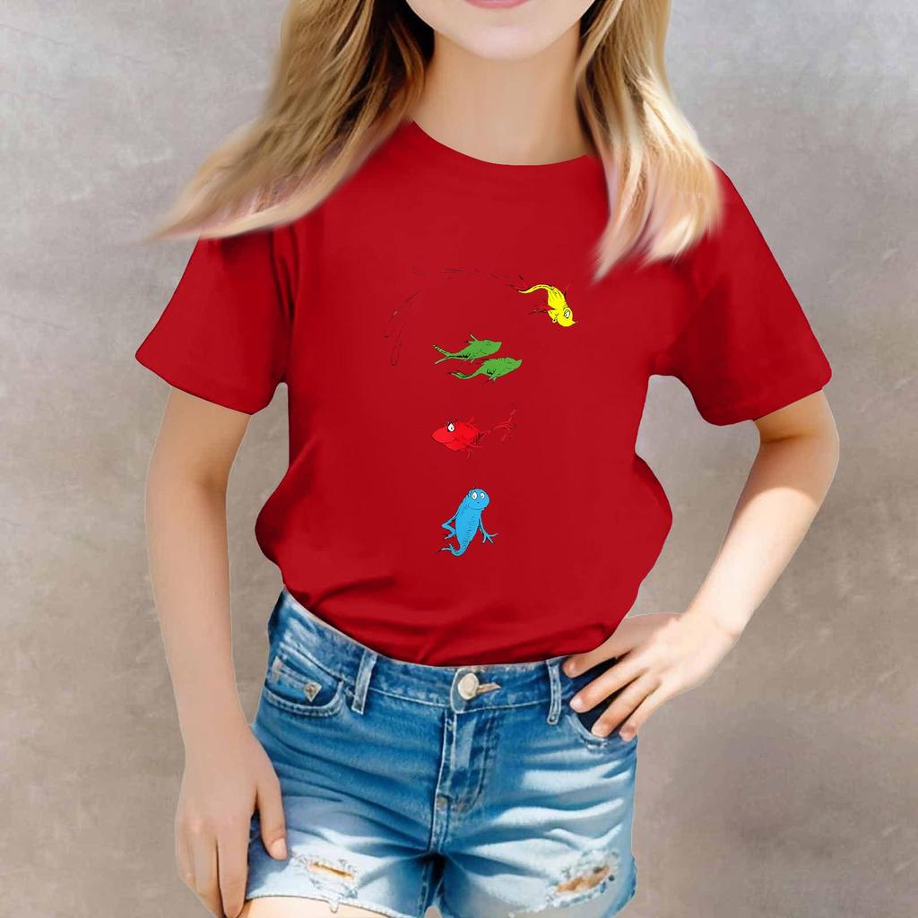 Toddler Boy And Girl T-Shirts Kids Top Girls Printed Short Sleeved T-shirt