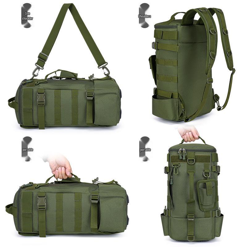 Outdoor Fishing Backpack with Rod Holder - Large Capacity Double Shoulder Lure Bag