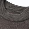 Hengyuanxiang Men's Thick Warm 100% Lambswool Mock Neck Jacquard Sweater