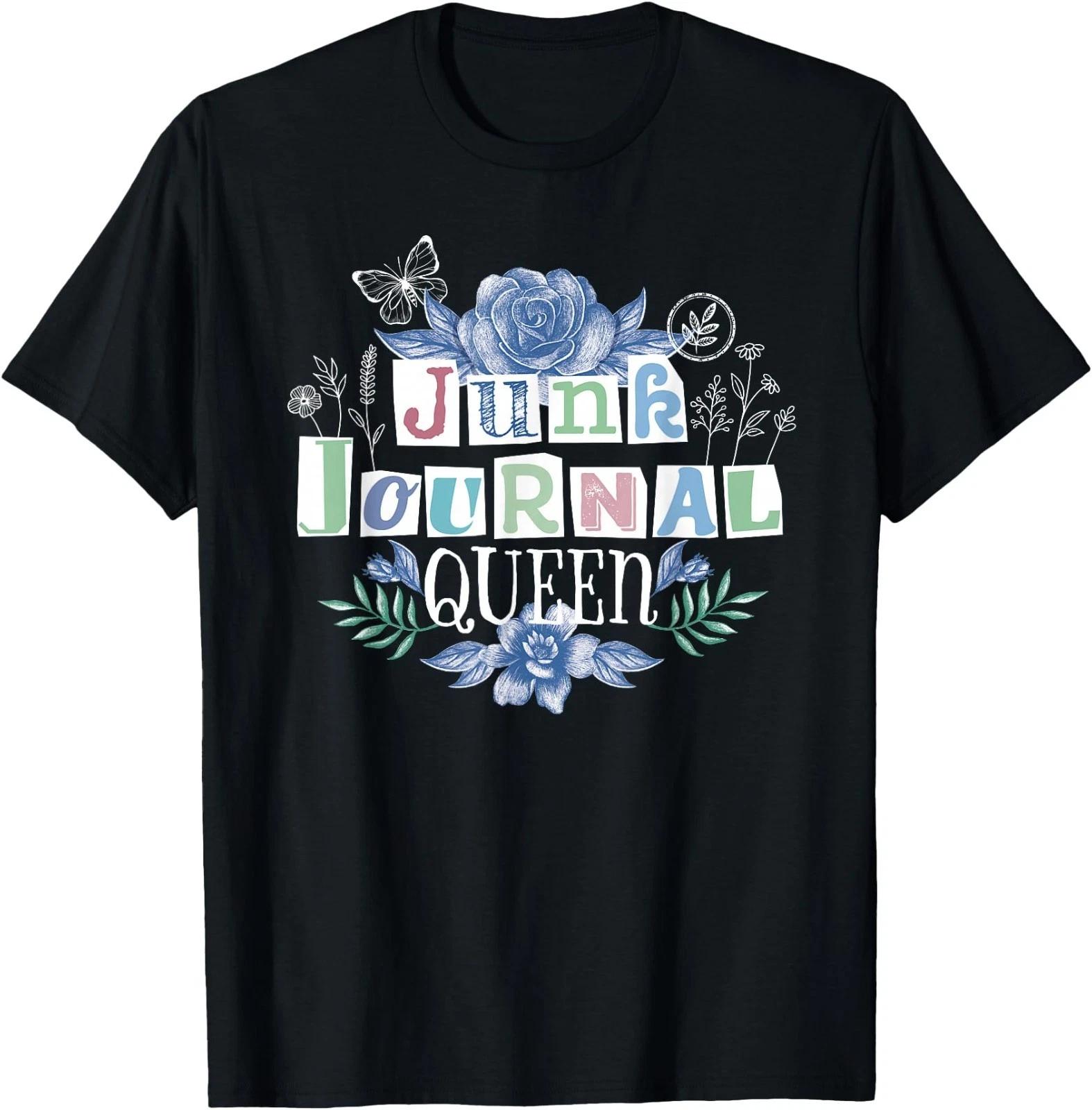 Junk Journal Queen Vintage Scrapbooking Newspaper Letters T-Shirt 110
