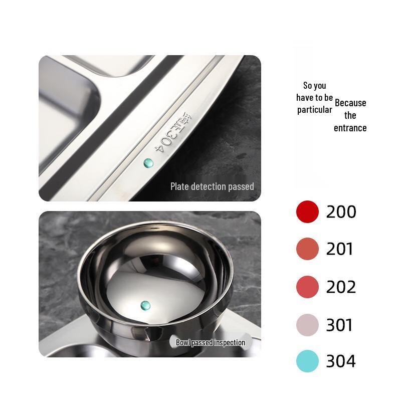 Sheng Er Dun 304 Stainless Steel Compartmented Meal Trays