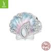 Opal Dream Color Shell Diy Bracelet Beaded, Romantic Girl Heart Shell S925 Sterling Silver Beads