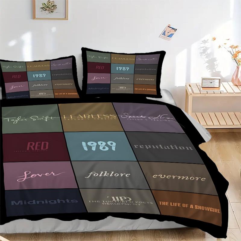 3Pcs Taylor Swift Album Covers Bedding Sets For All Sizes New 3D Printed Bed Cover Comforter Duvet Cover Pillowcase Bedroom Decoration