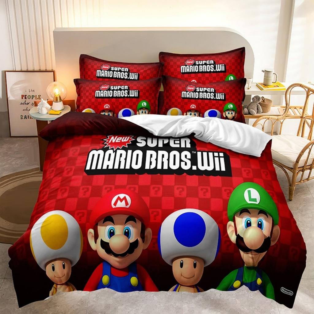 3D Teens Anime Duvet cover Super Mario unisex duvet cover and pillowcase Bedroom bed decoration children's room gift