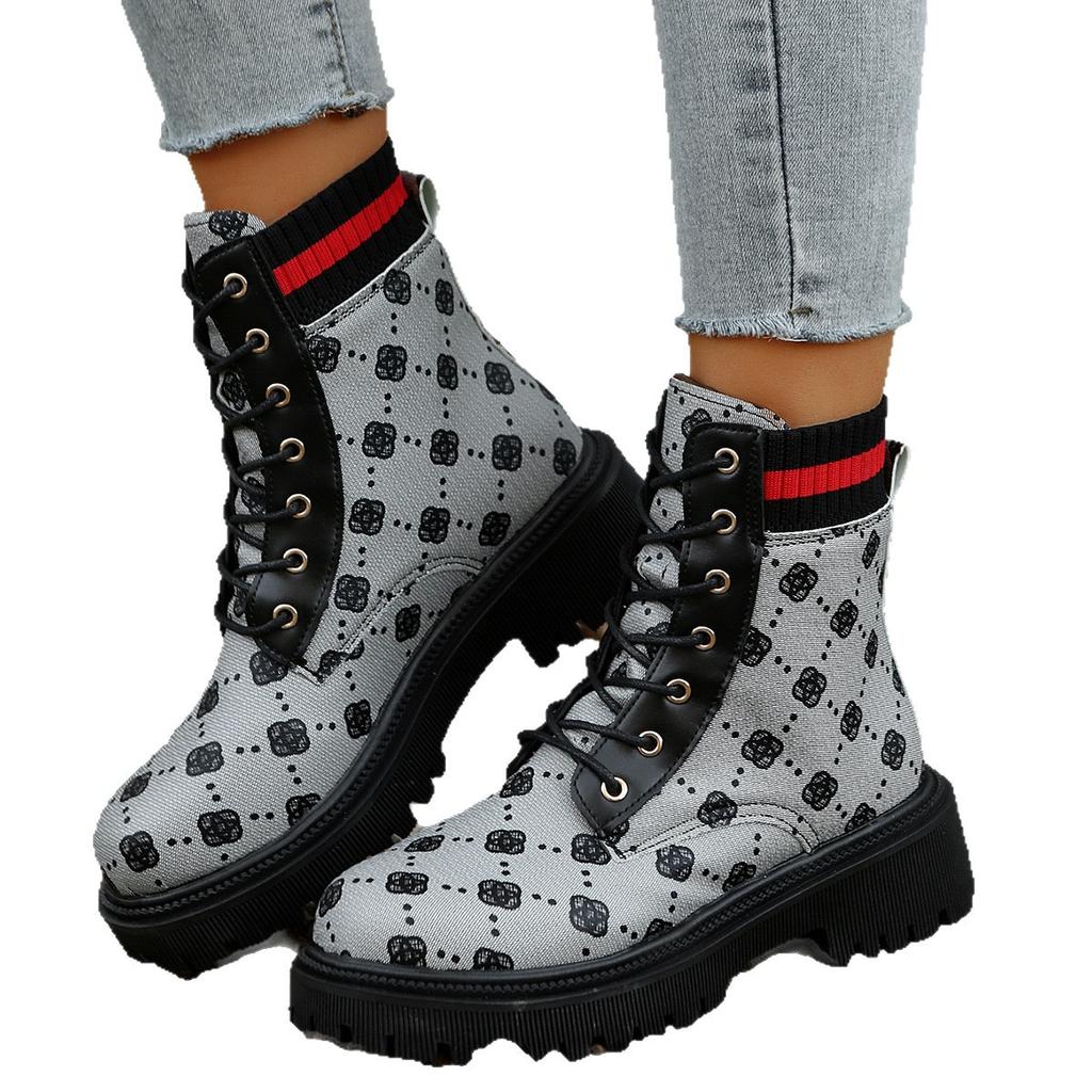 Autumn and Winter New Women's Martin Boots Fashion High-top Big-headed Leather Shoes British Style Trend Leather Boots Personalized Short Boots