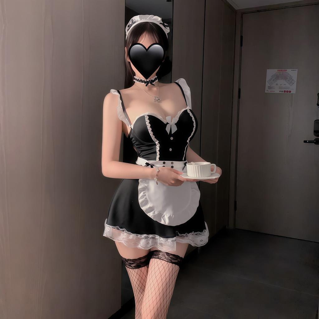 Sexy Maid Uniform Lace Pure Desire Suit Steel Rings Gather Chest Pad Cute Maid Sex Lingerie Seduction