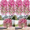 2/4Pcs Versatile Outdoor UV-Resistant Artificial Morning Glory & Eucalyptus Hanging Decor Perfect For Home Garden And Weddings