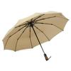 Ten-bone Windproof Umbrella Three-fold Automatic Umbrella Folding Umbrella Men's Solid Wood Retro Gentleman Umbrella