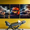 Cross-border Sports Car Sofa Wall Mural: Oil Canvas with Pine Wood Frame for Living Room or Bedroom