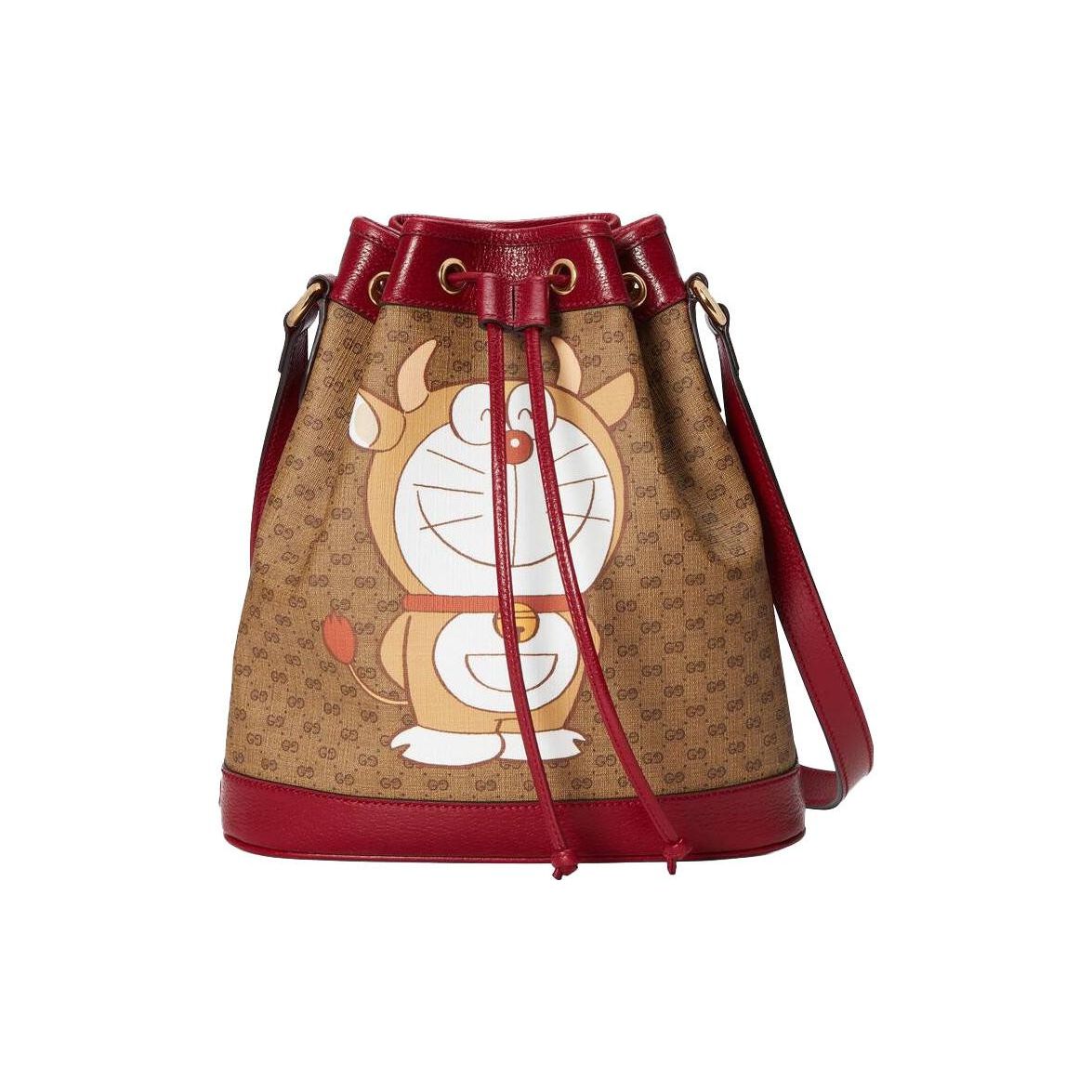 

Gucci X Doraemon Collaboration Vintage Logo Canvas And Leather Bucket Bag Women Shoulder Bag 655597-2TYAG-9795 Basic Set (Bag+Dust Bag)