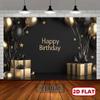 2D Flat Printing Black Gold Balloon Happy Birthday Photography Background