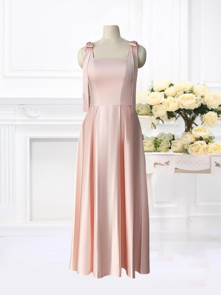 2025 Simple Forest Style Satin Spaghetti Strap French Wedding Dress