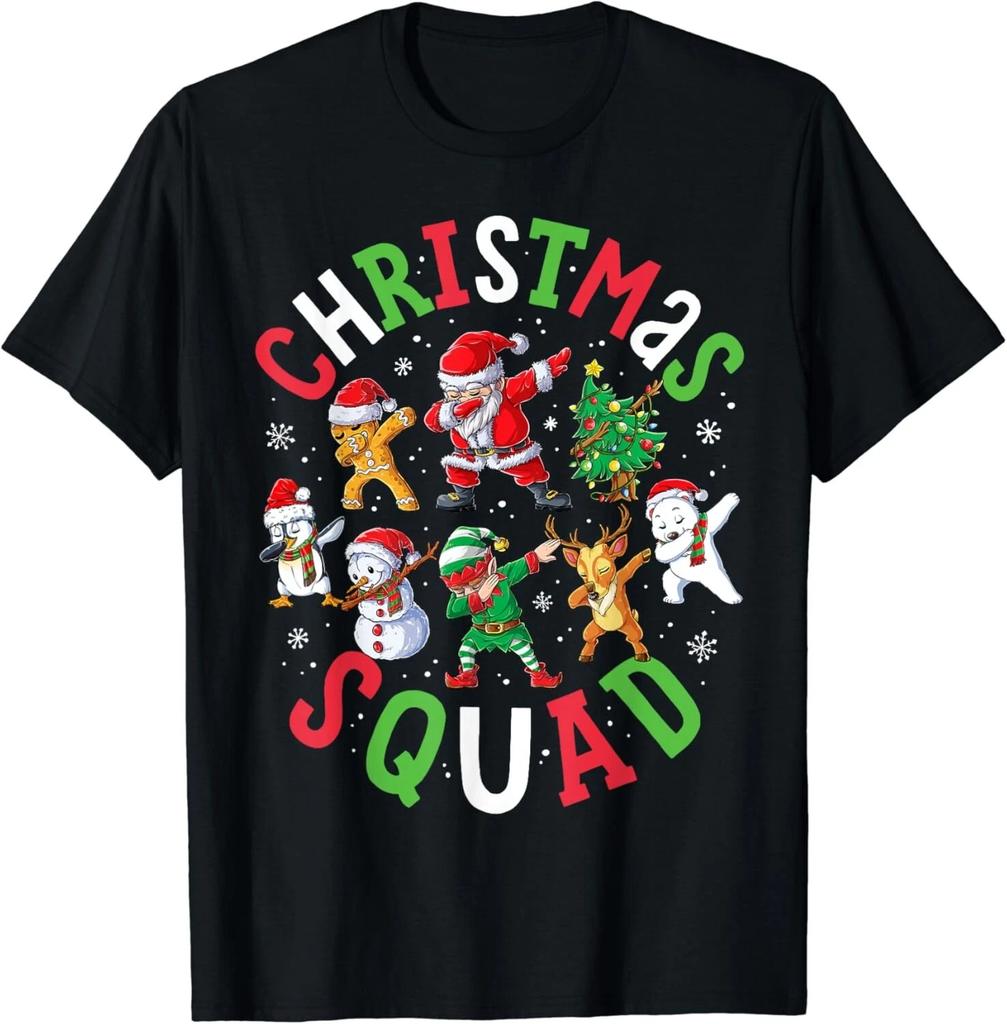 Christmas Squad Santa Dabbing Elf Family Matching Pajamas Gift Unisex T-Shirt