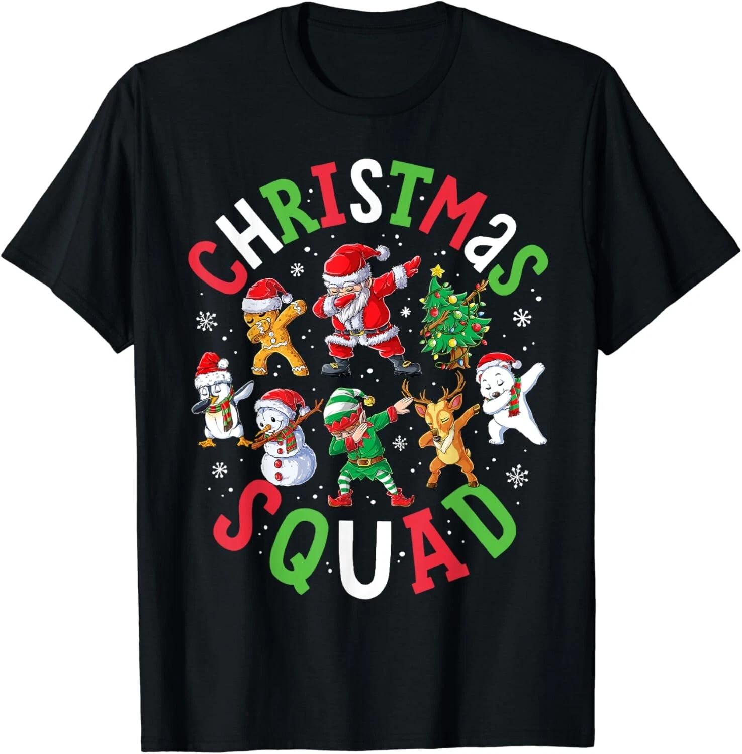 Christmas Squad Santa Dabbing Elf Family Matching Pajamas Gift Unisex T-Shirt 4XL