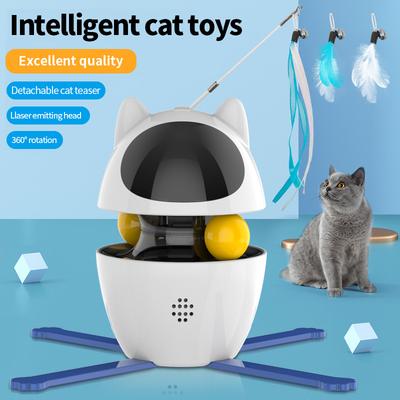 Tease Cat Toys Automatic Intelligent Teaser Cat Stick Leakage Food Ball Set Self Hi Rolling Ball Cat Toys