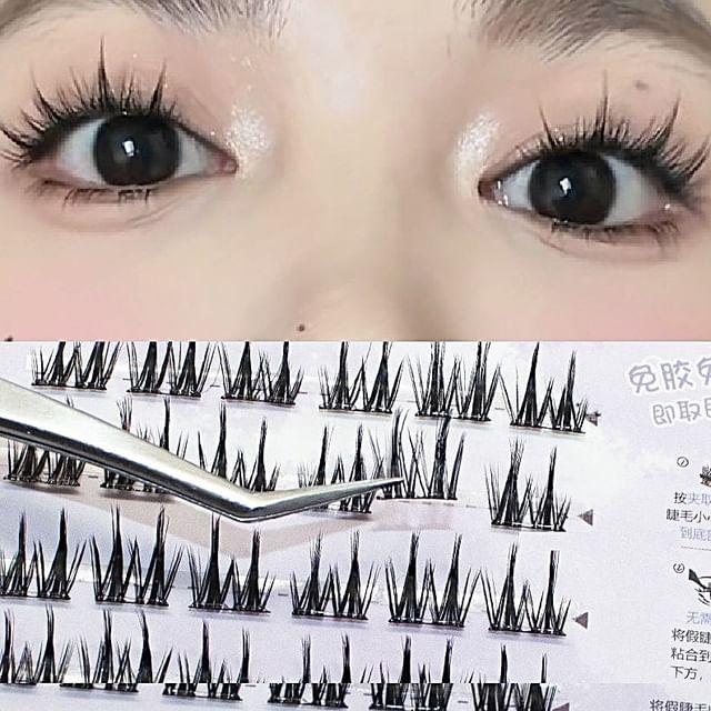 LuxeFlutter - Puppenauge Wispy Cluster Kleberfreie Falsche Wimpern