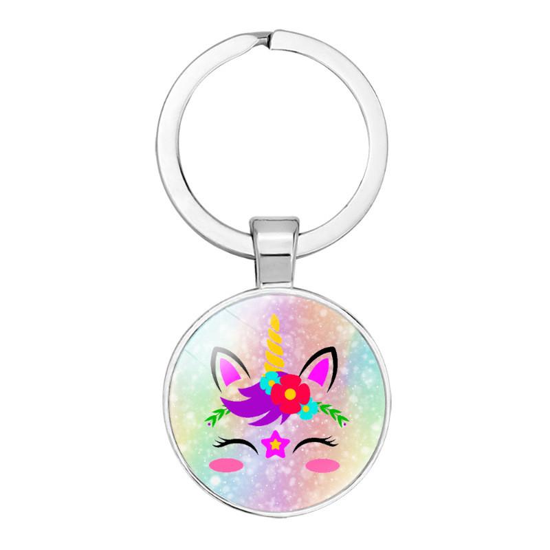 New Crown Unicorn Time Gem Simple Pendant Keychain Bag Charm Zinc Alloy