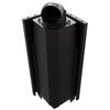 Steel fireplace KRATKI MBN left 10 kW Ø 200 black thermotec