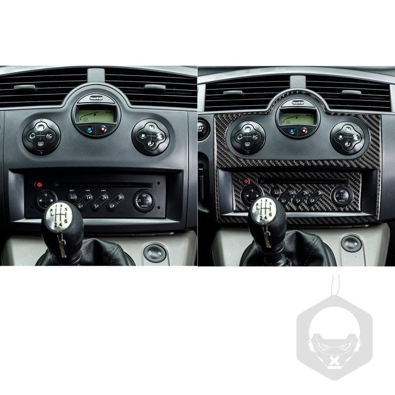 For Renault Scenic 2003-2009 Carbon Fiber Central radio CD control panel Trim Cover Car Accessories Interior Decorative Stickers