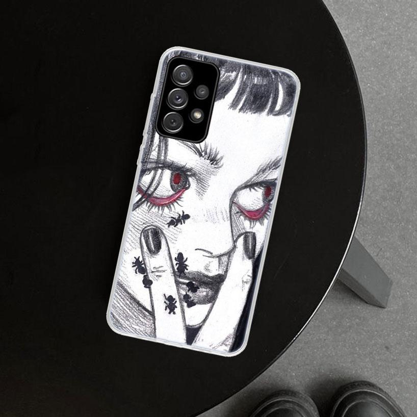 Japanese Horror Manga Style Phone Case Cover For Samsung Galaxy A12 A22 A32 A52 A72 A02S A51 A50S A31 A20S A10S Note 20 Ultra 10
