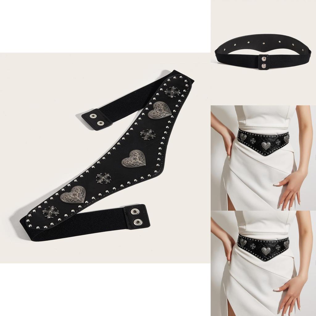Womens Leather Waist Belt With Heart Shaped Buckle For Vintage Fashion And Waist Cinching